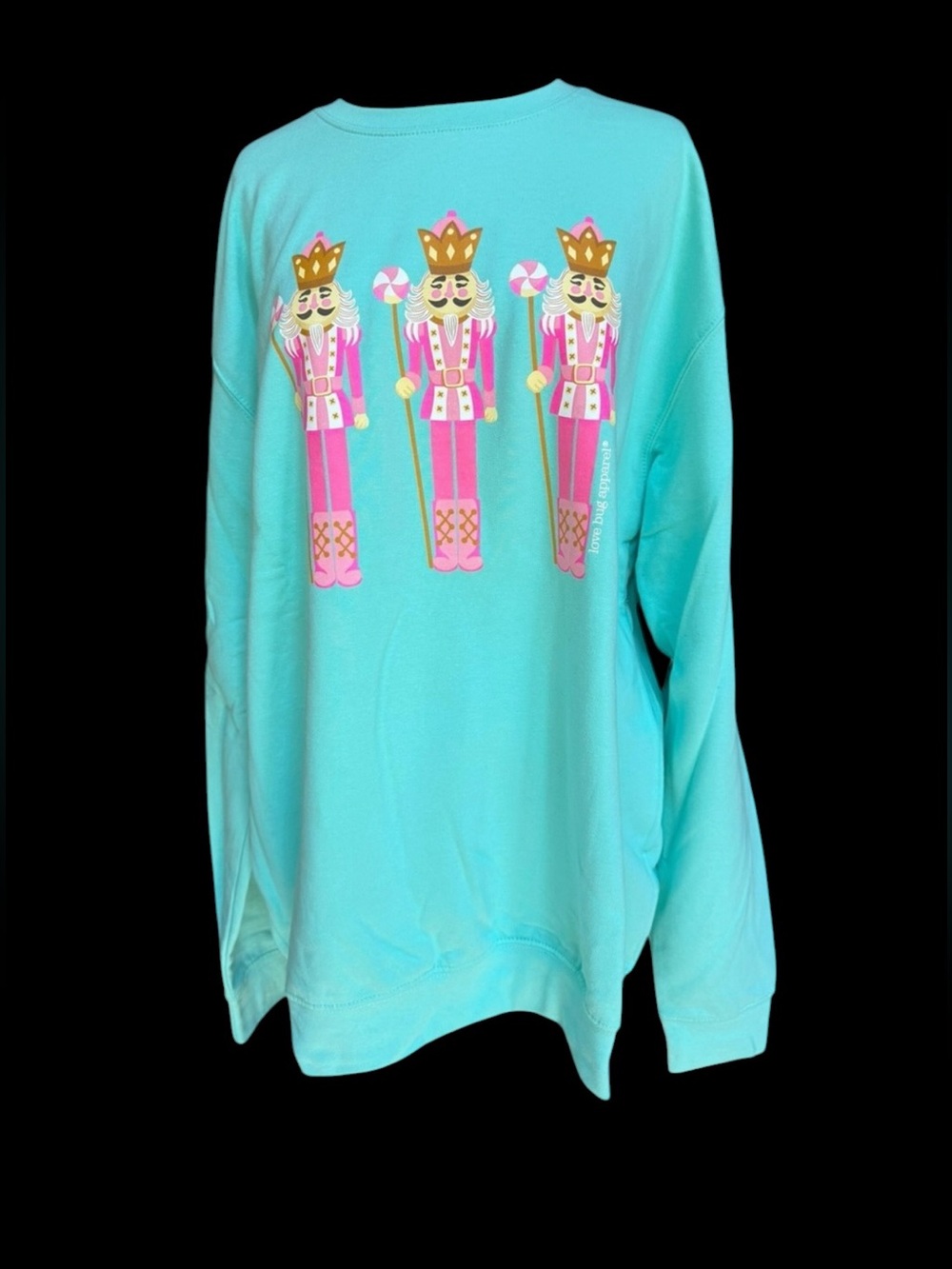 NWOT Love Bug Apparel Shade of Mint Green Nutcracker Crewneck Sweatshirt